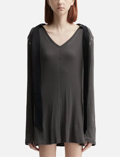 Glowny Layer Luv Hoodie Dress In Black
