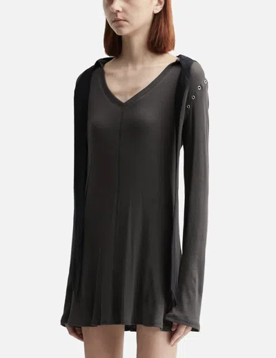 Glowny Layer Luv Hoodie Dress In Black