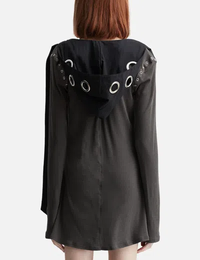 Glowny Layer Luv Hoodie Dress In Black