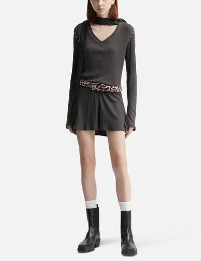 Glowny Layer Luv Hoodie Dress In Black