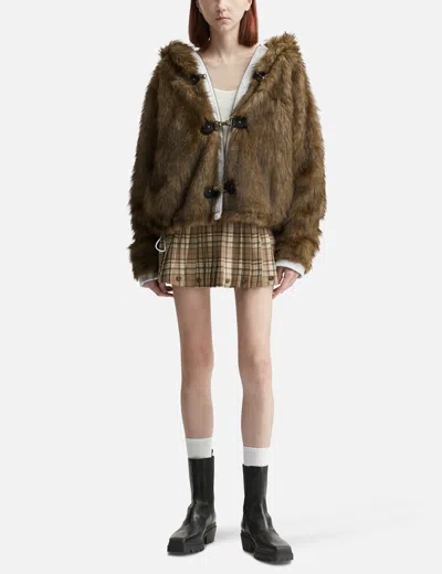 Glowny Haze Twotone Pleated Skirt In Brown