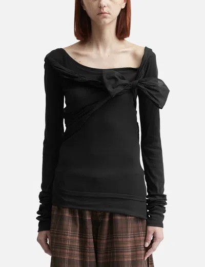 Glowny Loren Bow Long Sleeve In Black