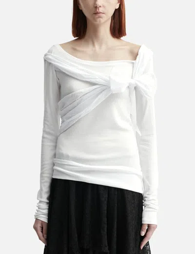 Glowny Loren Bow Long Sleeve In White