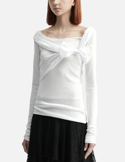 Glowny Loren Bow Long Sleeve In White