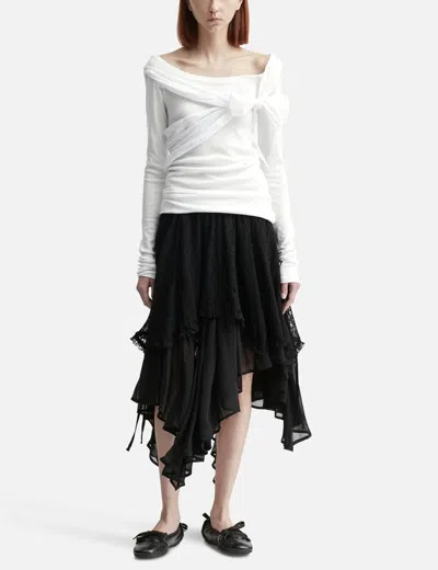 Glowny Loren Bow Long Sleeve In White