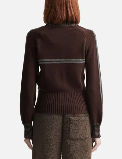 Glowny Motion Knit Zip Up In Brown