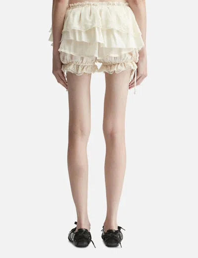 Glowny Scalloped Lace Mini Skort In Neutral