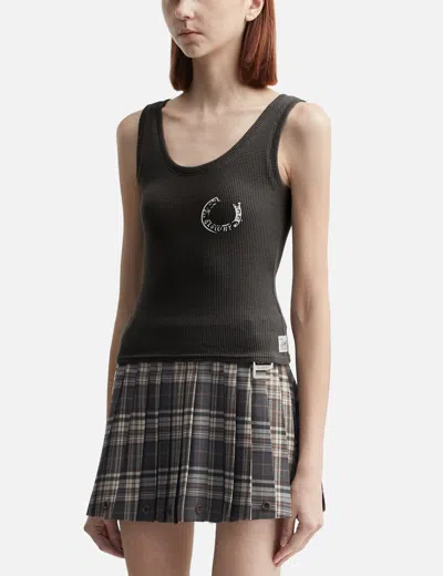 Glowny Rocky Waffle Sleeveless Top In Gray