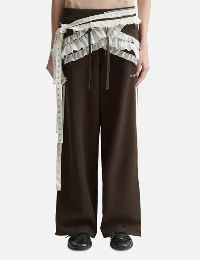 Glowny Romantic Layered Pants In Brown