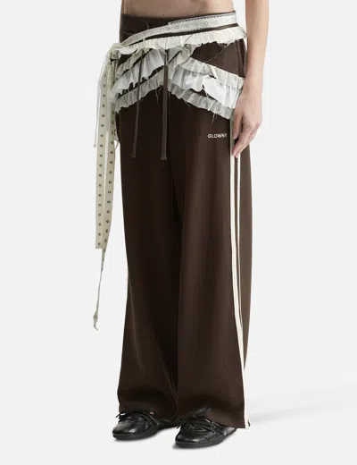 Glowny Romantic Layered Pants In Brown