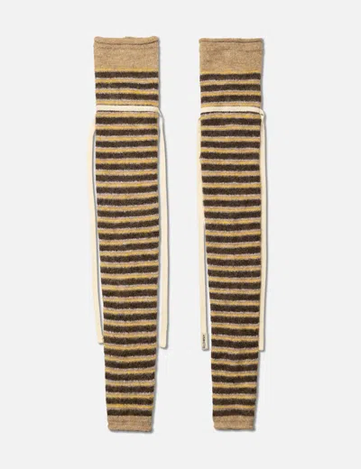 Glowny Sundae Stripe Knit Warmer In Brown