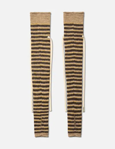 Glowny Sundae Stripe Knit Warmer In Brown