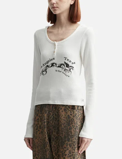 Glowny Texas Waffle Long Sleeve In White