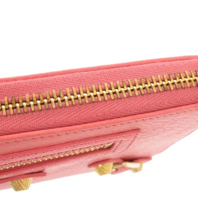 Pre-owned Balenciaga Salmon Pink Leather Long Wallet (bi-fold) ()