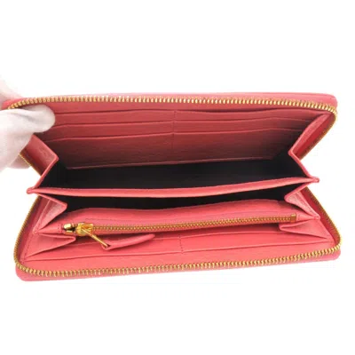 Pre-owned Balenciaga Salmon Pink Leather Long Wallet (bi-fold) ()