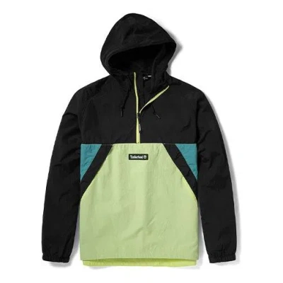 Timberland Pullover Windbreaker Jacket 'black Green' In Multi