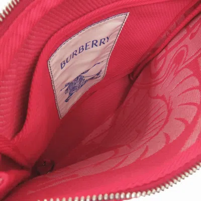 Pre-owned Burberry Red Color Canvas Clutch Bag Pouch ()