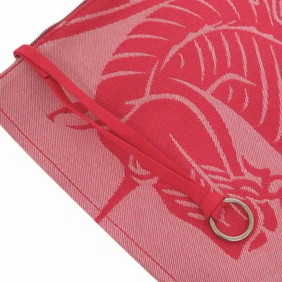Pre-owned Burberry Red Color Canvas Clutch Bag Pouch ()