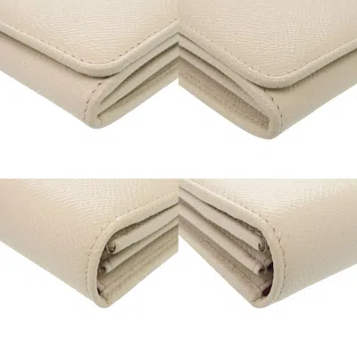 Pre-owned Bvlgari White Leather Long Wallet (tri-fold) ()