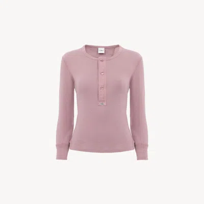 Chloé Fitted Henley Shirt In Cotton Jersey In Purple