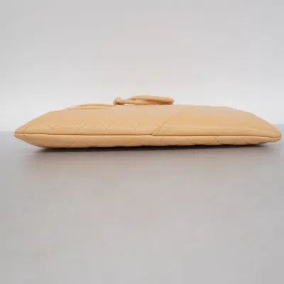 Pre-owned Chanel Beige Leather Tote Bag () In Sand