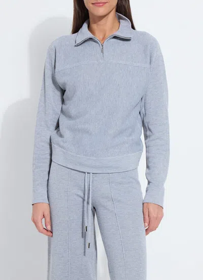 Lyssé Viola Knit Lounge Sweatshirt In Blue
