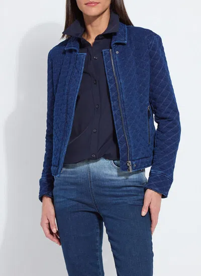 Lyssé Lysse Elora Quilt Jacquard Knit Jacket In Blue