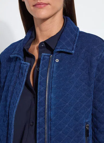 Lyssé Lysse Elora Quilt Jacquard Knit Jacket In Blue