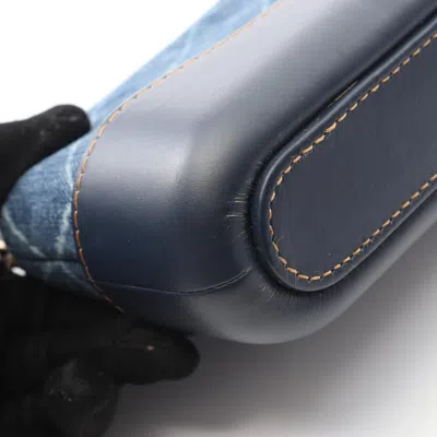 Pre-owned Chanel Gabriel Navy Denim Leather Shoulder Bag () In Blue