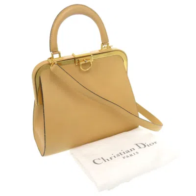 Pre-owned Dior Christian  Beige Leather Shoulder Bag () In Sand