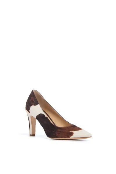 Gabriela Hearst Edwina High Heel Stiletto Pump In Ivory Cognac Multi Printed Leather In Brown