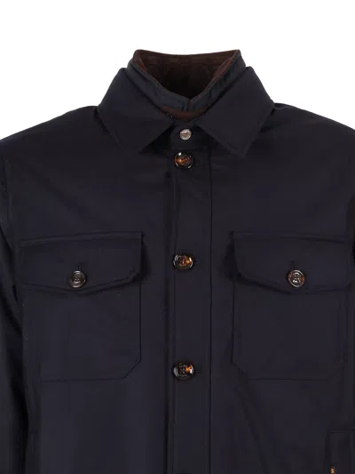 Moorer Wool Blend Jacket Flap Pockets In Black