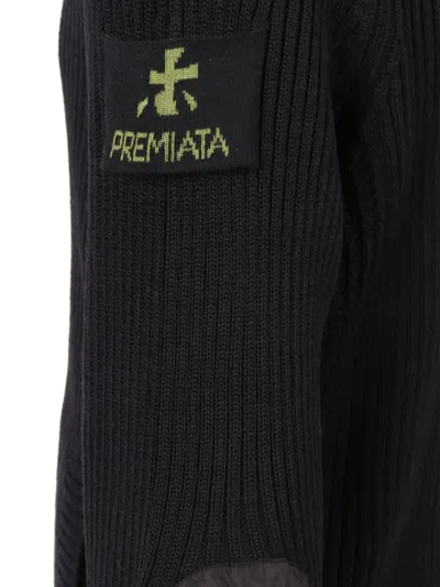 Premiata Ribbed Zip Up Nylon In Black