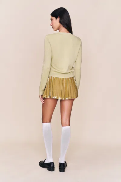 Danielle Guizio Ny Rylan Velvet Mini Skirt In Green