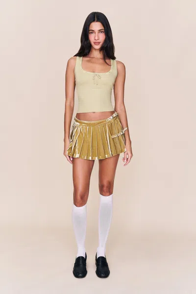 Danielle Guizio Ny Rylan Velvet Mini Skirt In Green