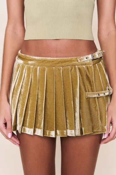 Danielle Guizio Ny Rylan Velvet Mini Skirt In Green