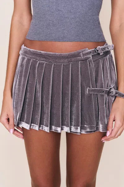 Danielle Guizio Ny Rylan Velvet Mini Skirt In Gray