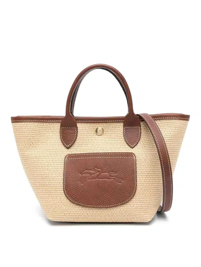 Longchamp Tote Bag With Contrast Trim And Gold Hardware In Brown