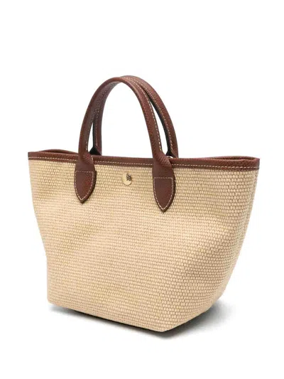 Longchamp Tote Bag With Contrast Trim And Gold Hardware In Brown