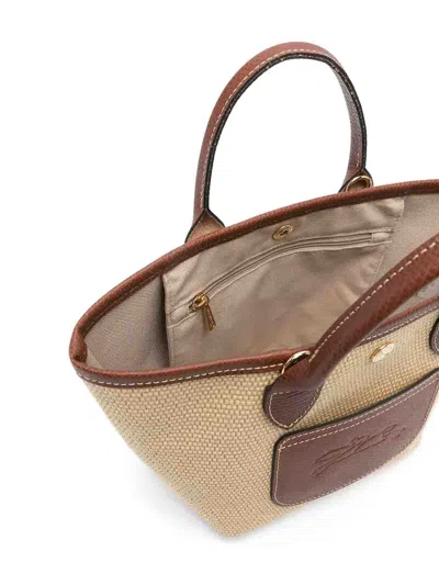 Longchamp Tote Bag With Contrast Trim And Gold Hardware In Brown