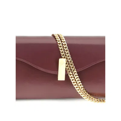 Giuseppe Zanotti Flutie Leather Clutch Bag In Burgundy