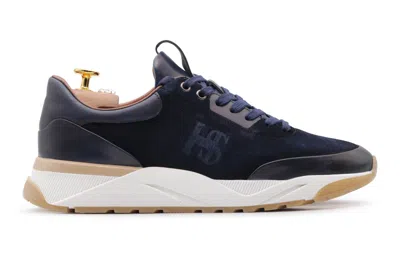 Harris Shoes 1913 Sneakers In Pelle E Suede In Blue