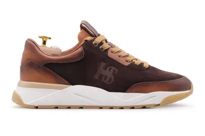 Harris Shoes 1913 Sneakers In Pelle E Suede In Brown