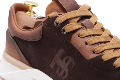 Harris Shoes 1913 Sneakers In Pelle E Suede In Brown