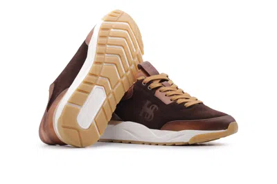 Harris Shoes 1913 Sneakers In Pelle E Suede In Brown