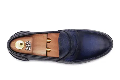 Harris Shoes 1913 Mocassino Stampato Dipinto A Mano In Blue