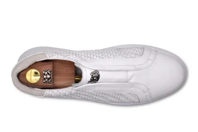 Harris Shoes 1913 Sneakers Slipon In Pelle Intrecciata In White