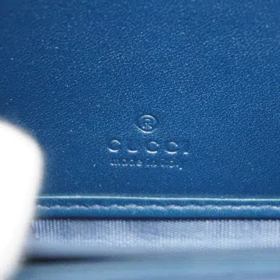 Pre-owned Gucci Navy Leather Long Wallet (bi-fold) () In Blue