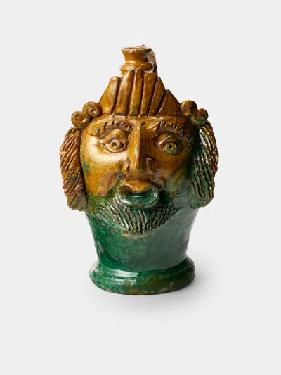 Antique And Vintage 1990s Condurso Face Ceramic Vessel (13in/32.5cm) In Multi