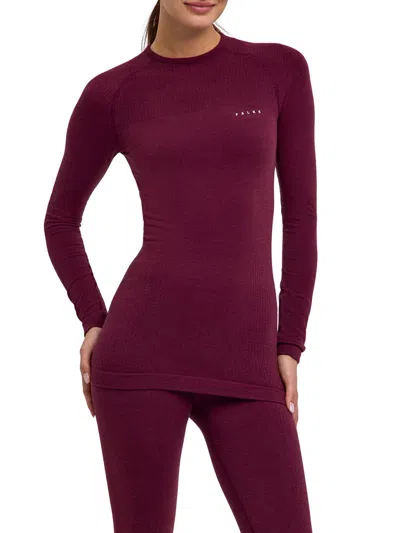 Falke Womens 8526 Barolo Thermozone Long-sleeve Wool-tech Top In Brown